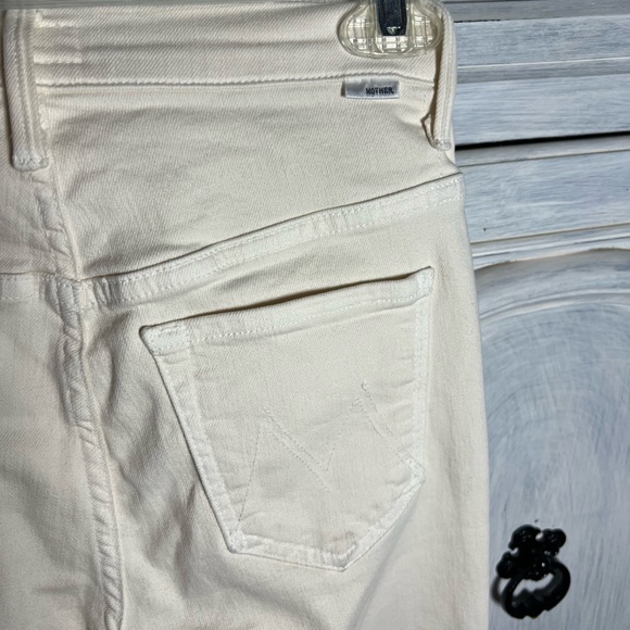 Mother Denim High‎ Waisted Rascal Ankle Fray Eggnog Jeans Stretch Classic - Picture 13 of 13